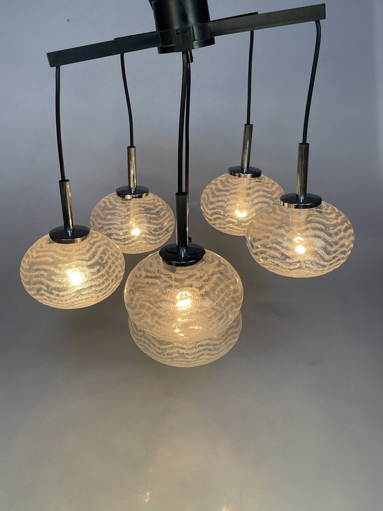 Image 1 of Cascade Pendant Lamp, Glass Bulbs, Hustadt Leuchten 1970'S