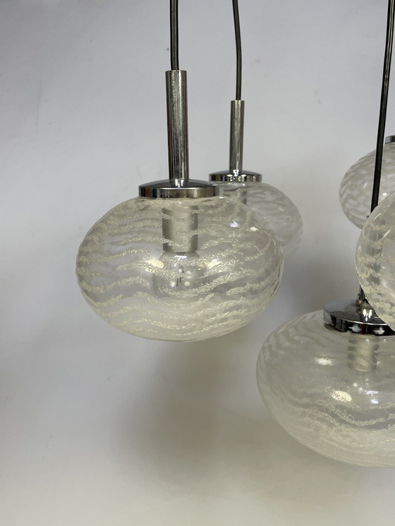 Image 1 of Cascade Pendant Lamp, Glass Bulbs, Hustadt Leuchten 1970'S