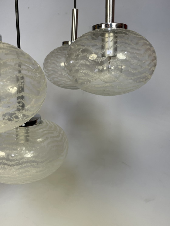 Image 1 of Cascade Pendant Lamp, Glass Bulbs, Hustadt Leuchten 1970'S