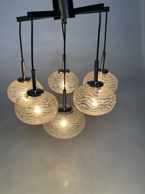 Image 1 of Cascade Pendant Lamp, Glass Bulbs, Hustadt Leuchten 1970'S