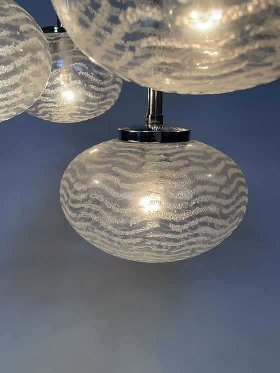 Image 1 of Cascade Pendant Lamp, Glass Bulbs, Hustadt Leuchten 1970'S