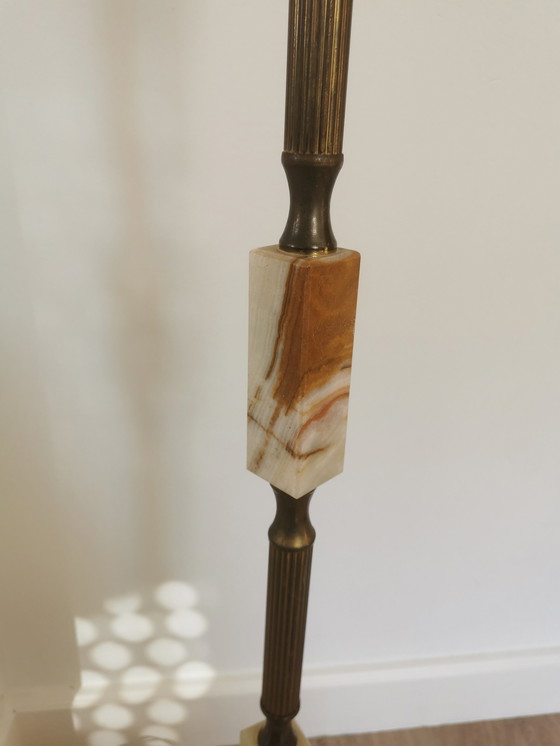 Image 1 of Floor Lamp Onyx Marble And Brass