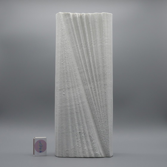 Image 1 of XXL 42 CM Floor Vase Martin Freyer Rosenthal Studio-Line Bisque Porcelaine Plissé