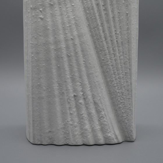 Image 1 of XXL 42 CM Floor Vase Martin Freyer Rosenthal Studio-Line Bisque Porcelaine Plissé