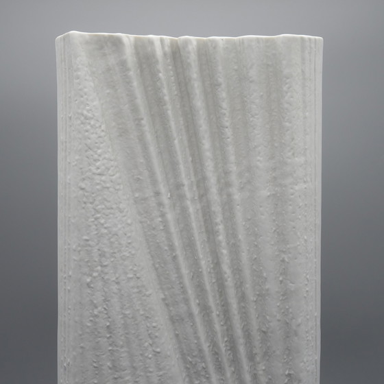 Image 1 of XXL 42 CM Floor Vase Martin Freyer Rosenthal Studio-Line Bisque Porcelaine Plissé