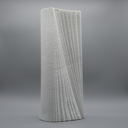 XXL 42 CM Floor Vase Martin Freyer Rosenthal Studio-Line Bisque Porcelaine Plissé