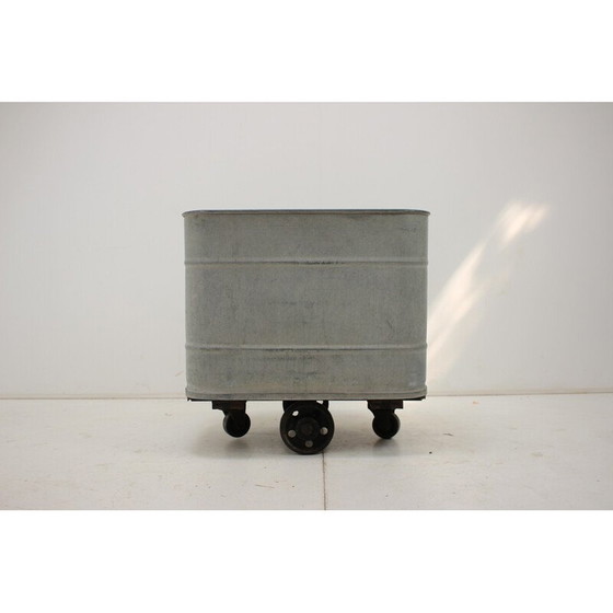 Image 1 of Carrello industriale vintage in metallo per Kovo Bzenec, Cecoslovacchia 1950