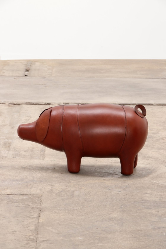 Image 1 of Leather pig footstool,1970