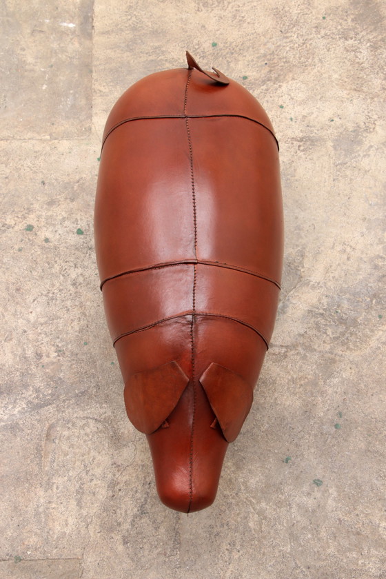 Image 1 of Leather pig footstool,1970