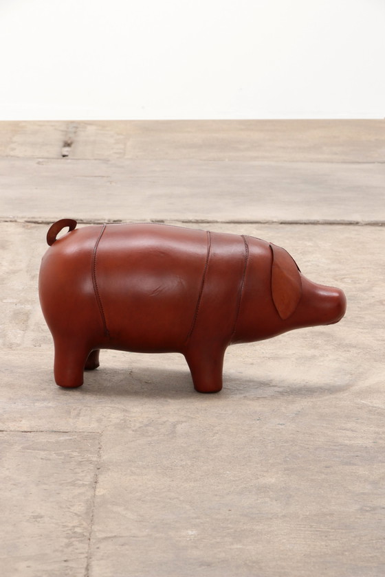 Image 1 of Leather pig footstool,1970