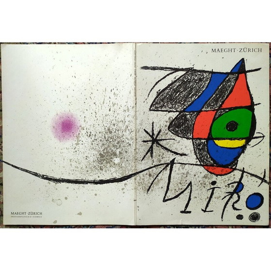 Image 1 of Vintage lithographs and booklet by Joan Mirò, 1972