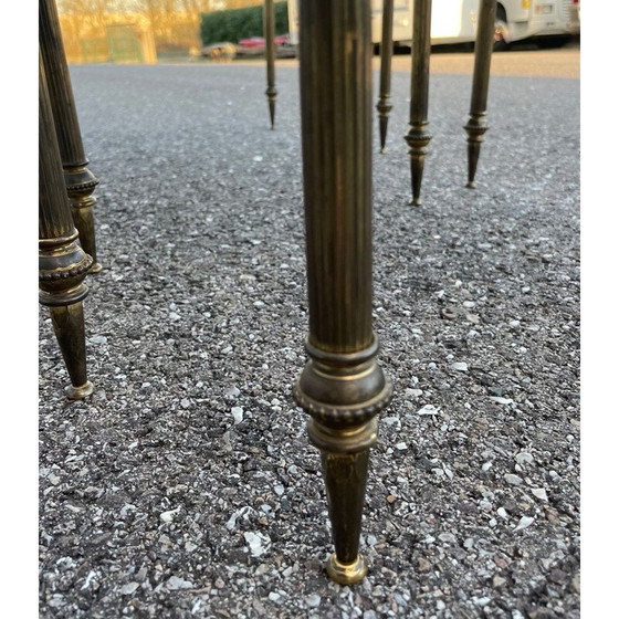 Image 1 of Vintage brass and marble nesting tables, 1960s