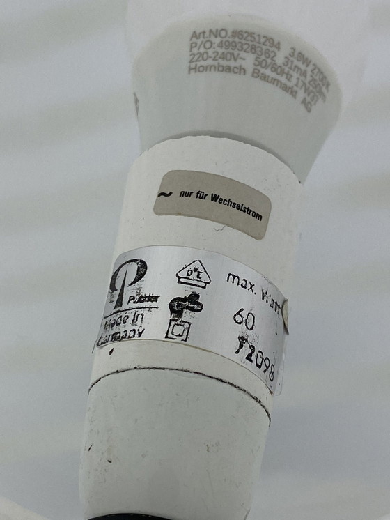 Image 1 of 1 Of 6 Zebra Striped Glass Peill And Putzler Mushroom Table Lamp 1970