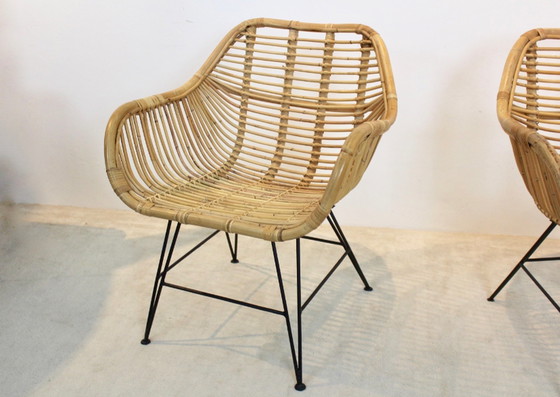 Image 1 of Dutch Wicker & Steel Chairs