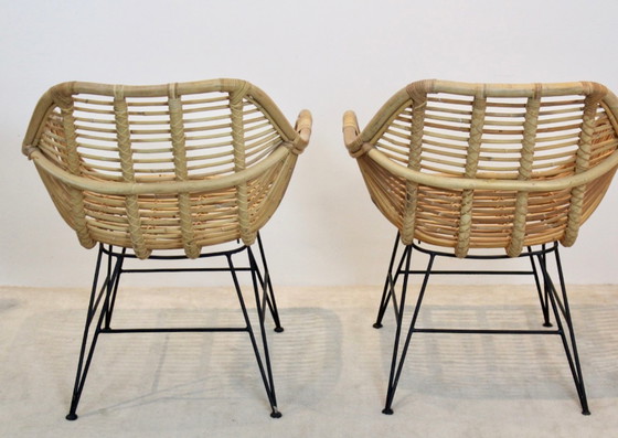 Image 1 of Dutch Wicker & Steel Chairs