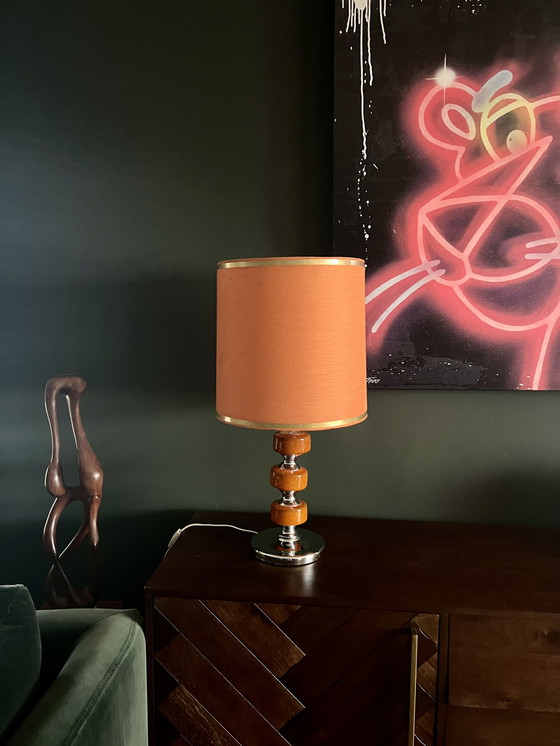 Image 1 of Large orange space age table lamp