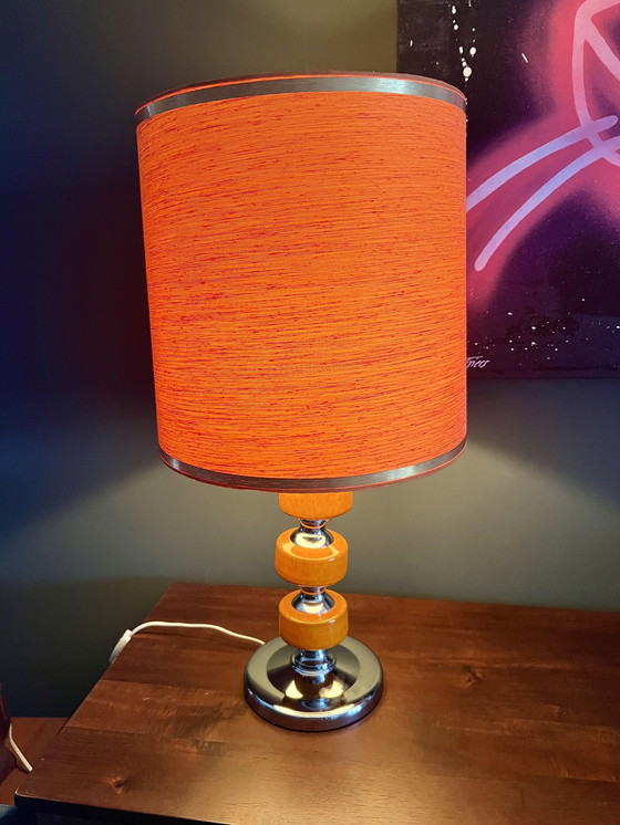 Image 1 of Grande lampe de table orange Space Age