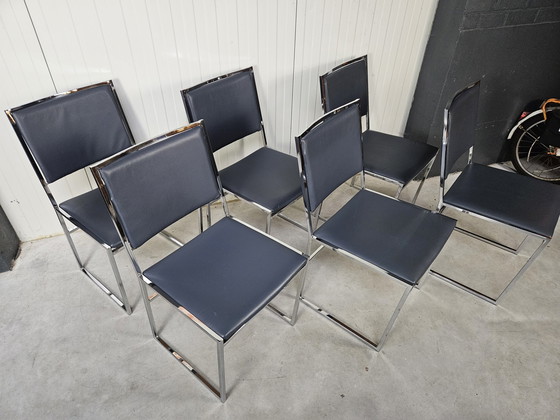 Image 1 of Ensemble de chaises vintage, 6 pièces, chrome
