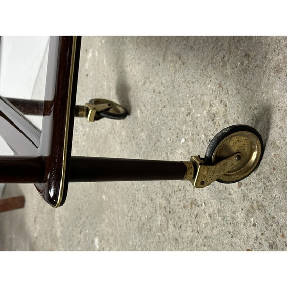 Image 1 of Vintage serving table in rosewood and brass by Cesare Lacca, Italy 1950s