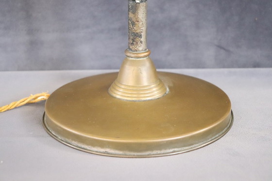 Image 1 of Lámpara de mesa de latón y cristal, Italia, década de 1930