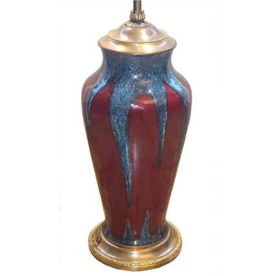 Image 1 of Stoneware Lamp 1950 Red Glaze