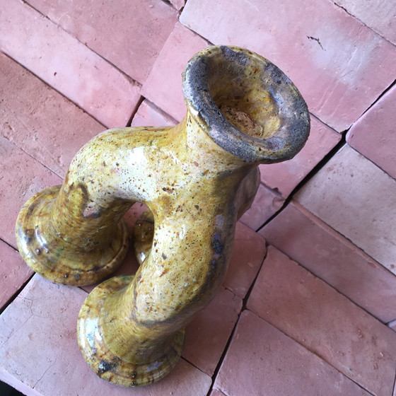 Image 1 of Tamegroute Pottery Candlestick