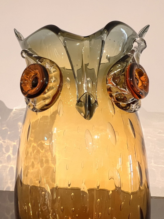 Image 1 of Glass art, Owl Large