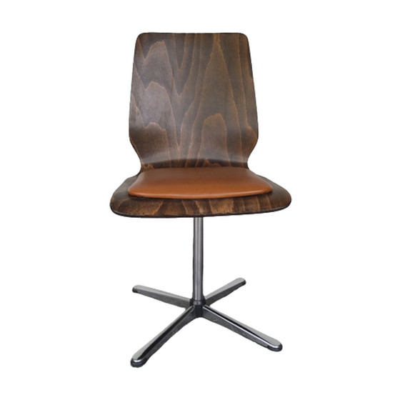 Vintage Plywood Swivel Chair With Star Base 150 Whoppah