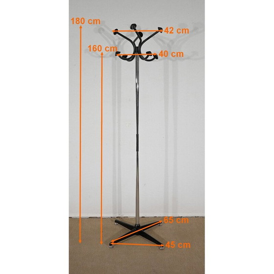 Image 1 of Vintage chrome-plated metal coat rack, 1960