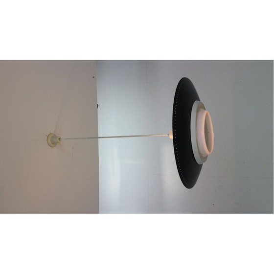 Image 1 of Vintage dutch industrial ceiling lamp for Philips in black metal 1950s