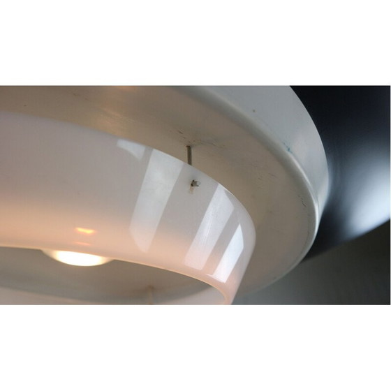 Image 1 of Vintage dutch industrial ceiling lamp for Philips in black metal 1950s