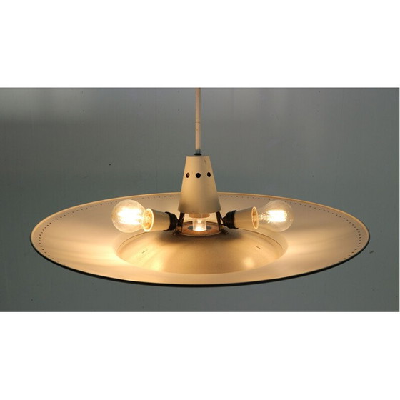 Image 1 of Vintage dutch industrial ceiling lamp for Philips in black metal 1950s