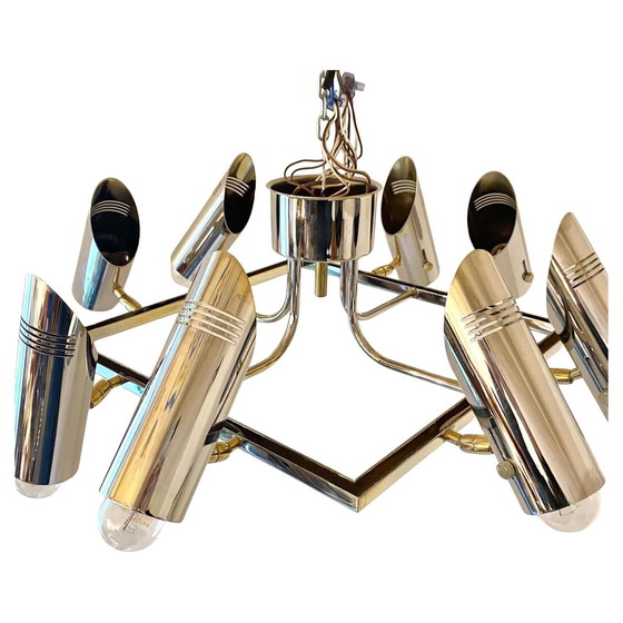 Image 1 of 1X Space Age Multi Lights Ceiling Lamp In The Style Of Stilnovo, Italy 1970'S