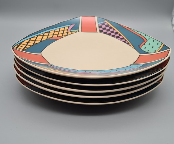 Image 1 of 5× Maindish Plates Rosenthal Dorothy Hafner "Flash One" Studio Linie Large Plates 27Cm