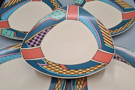 Image 1 of 5× Maindish Plates Rosenthal Dorothy Hafner "Flash One" Studio Linie Large Plates 27Cm