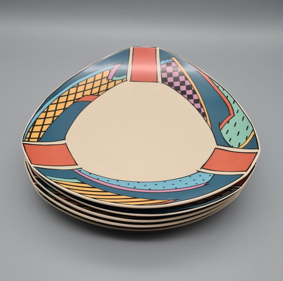 Image 1 of 5× Maindish Plates Rosenthal Dorothy Hafner "Flash One" Studio Linie Large Plates 27Cm