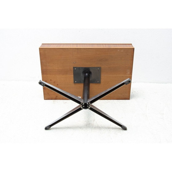 Image 1 of Vintage swivel side table in mahogany, Czechoslovakia 1970s