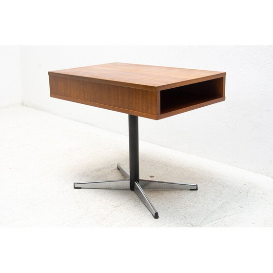 Image 1 of Vintage swivel side table in mahogany, Czechoslovakia 1970s