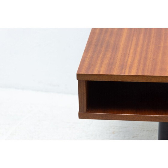 Image 1 of Vintage swivel side table in mahogany, Czechoslovakia 1970s