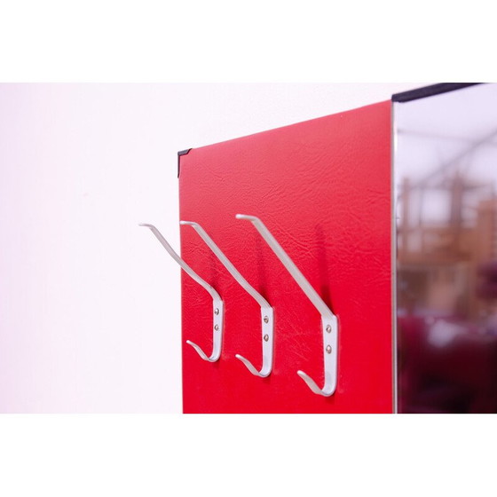 Image 1 of Pair of vintage coat racks in wood and faux leather for Drevokov, Czechoslovakia 1960