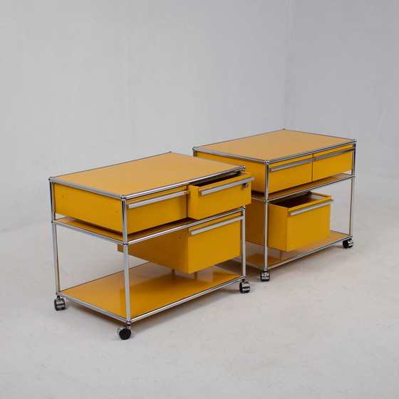 Image 1 of Set Of Yellow Usm Haller Trolley