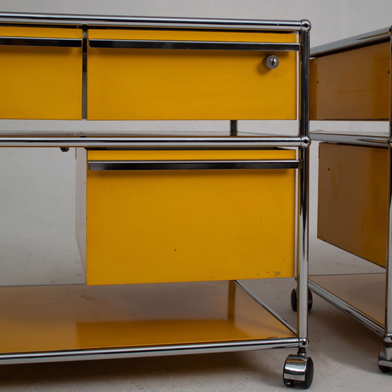 Image 1 of Set Of Yellow Usm Haller Trolley