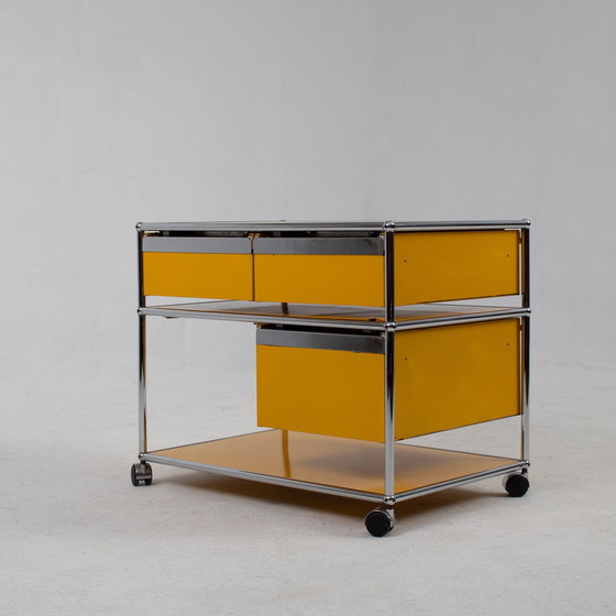 Image 1 of Set Of Yellow Usm Haller Trolley