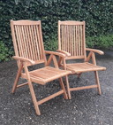 2x ZGAN Sunyard Veronica teak reclining chairs