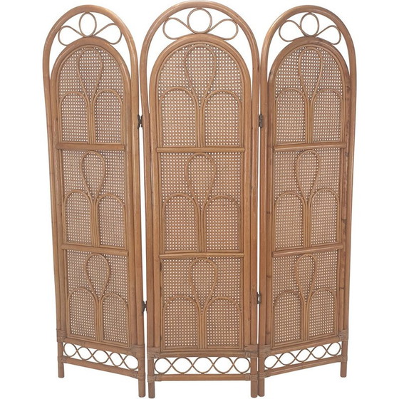 Image 1 of Italian vintage room divider in rattan and wicker, 1960s