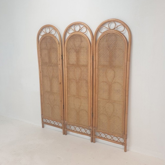 Image 1 of Italian vintage room divider in rattan and wicker, 1960s