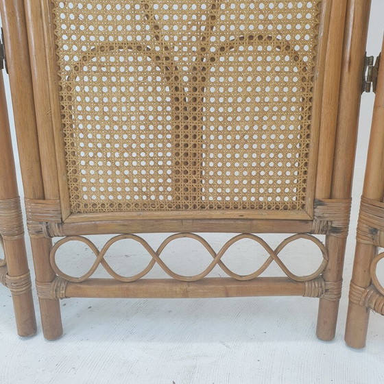 Image 1 of Italian vintage room divider in rattan and wicker, 1960s