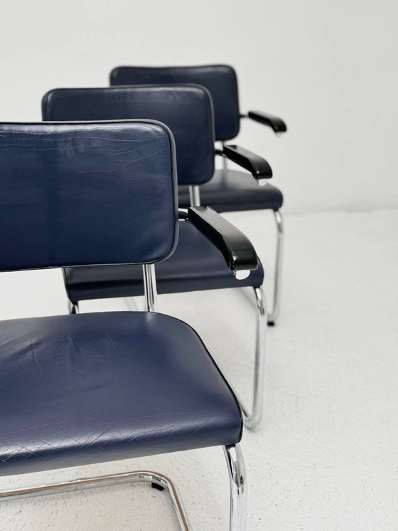 Image 1 of Set Of 5 Cantilever Chairs With Armrests By Marcel Breuer For Thonet