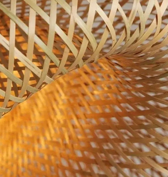 Image 1 of Modern Knitted Bamboo Lampshade