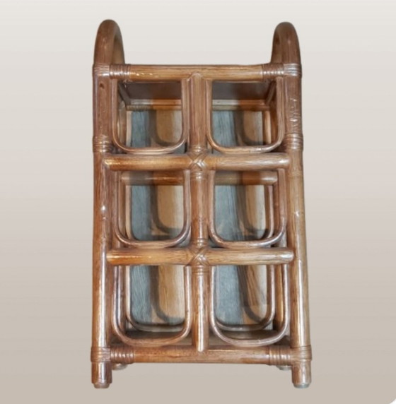 Image 1 of Rotan bamboo small sidetable or plant stand 